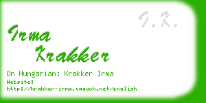 irma krakker business card
